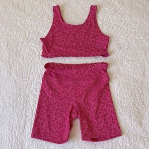 NWOT Yogalicious Girl shorts and top set